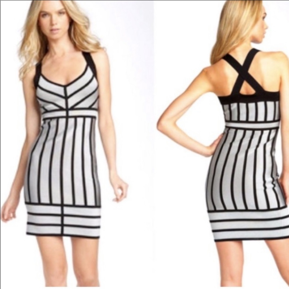 FRENCH CONNECTION Myla Striped Body Con Dress SZ-4
